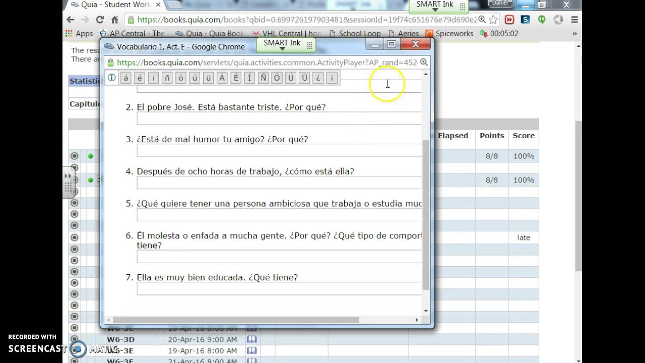 How to check Homework Results in Quia
