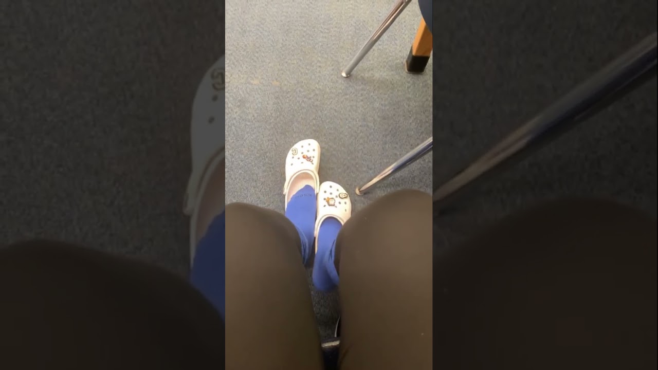Latina chubby girlfriend shoe plays at school 🧦 socks
