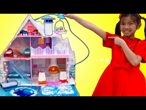 Emma and Alex Pretend Play with LOL Surprise Doll Playhouse