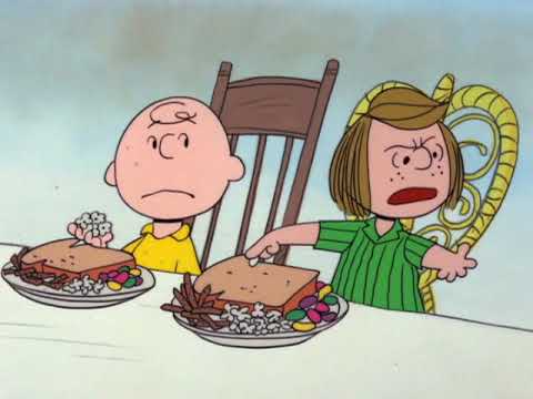 Peppermint Patty Being Rude To Charlie Brown During Thanksgiving and asks Marcie to apologize