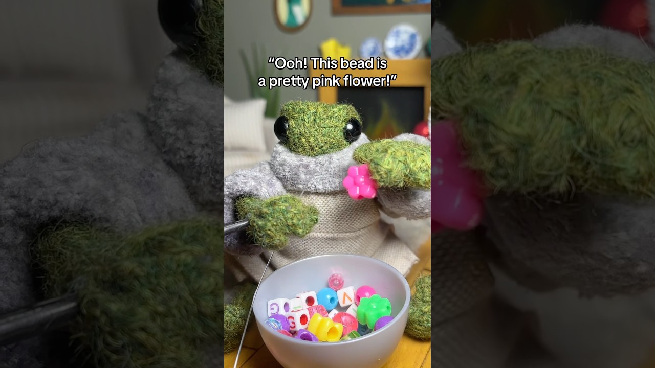 Mr.Frog makes you a very SPECIAL necklace.. 🌸✨🥹 #asmrsounds #asmr #cute #shorts