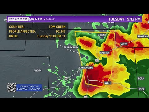 Joe DeCarlo has an update to a severe thunderstorm in San Angelo