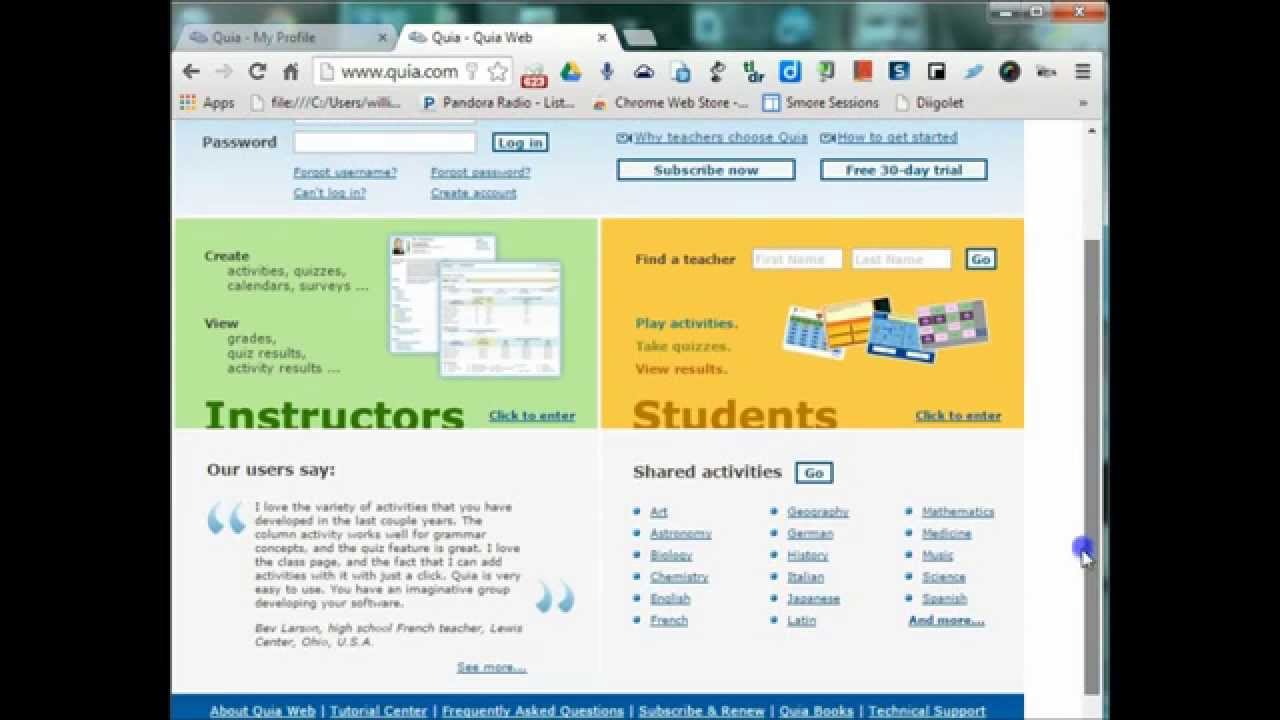 Quia: Getting Started