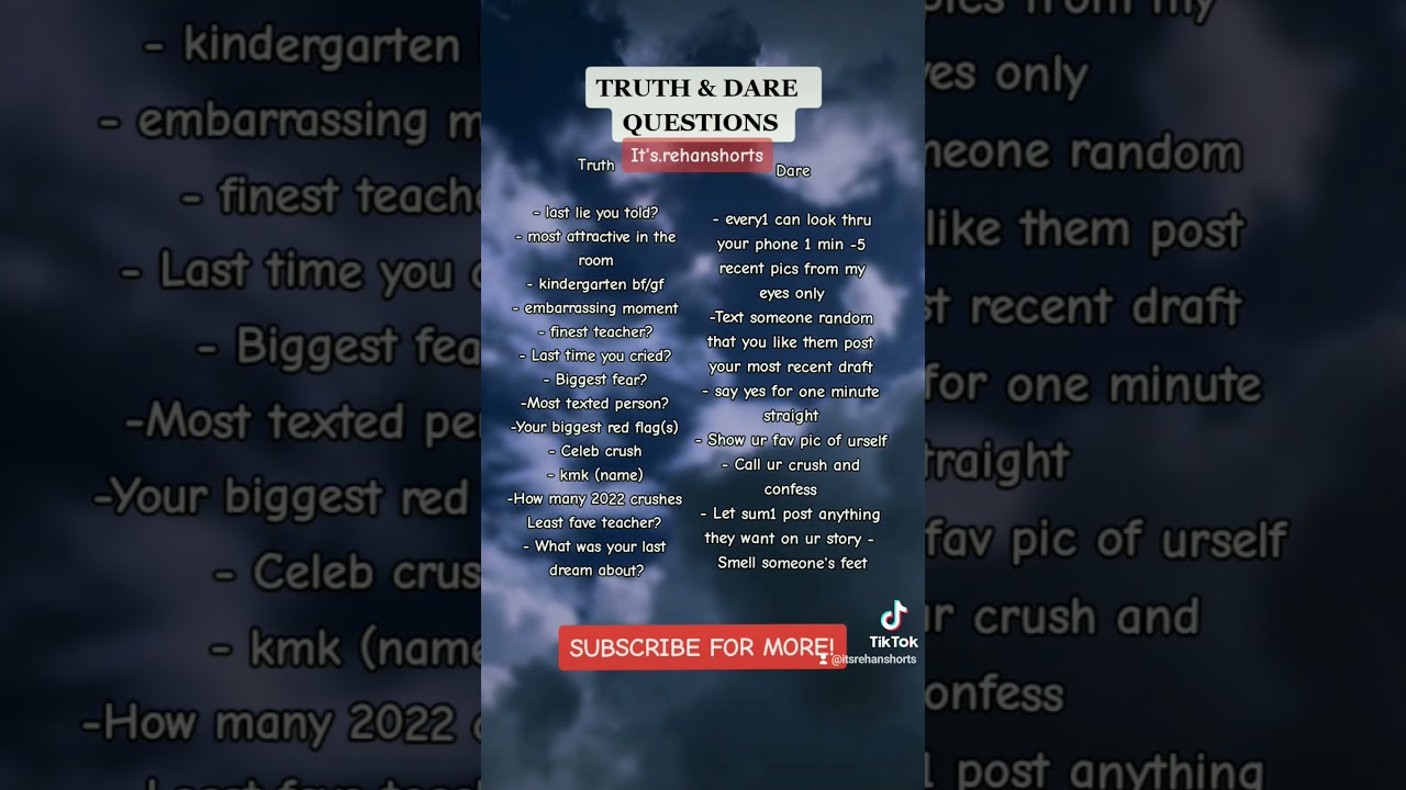Truth & Dare questions #shorts #tiktok #truth #dare #games #romantic #love #foryou #viral #reels